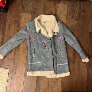 Free Generation Los Angeles Light Blue Sherpa Coat (size M)